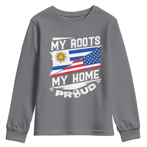 Uruguayan American Youth Sweatshirt My Roots My Home Proud TS09 Charcoal Print Your Wear