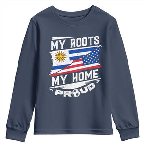 Uruguayan American Youth Sweatshirt My Roots My Home Proud TS09 Navy Print Your Wear