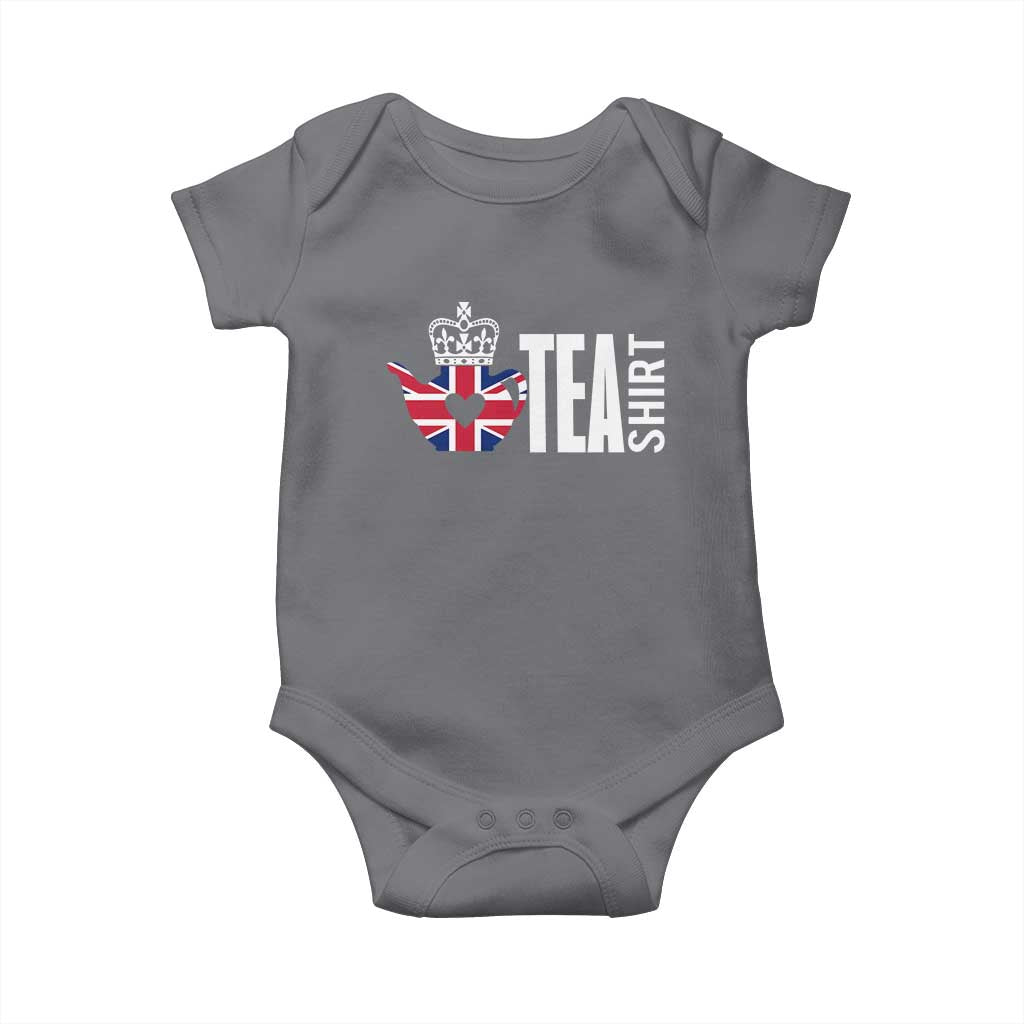 Funny English Tea UK Flag Baby Onesie TS09 Charcoal Print Your Wear