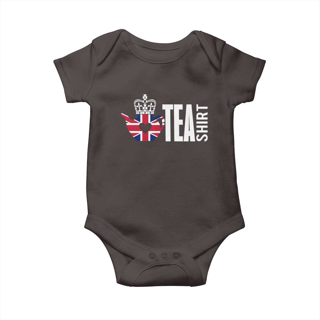 Funny English Tea UK Flag Baby Onesie TS09 Dark Chocolate Print Your Wear