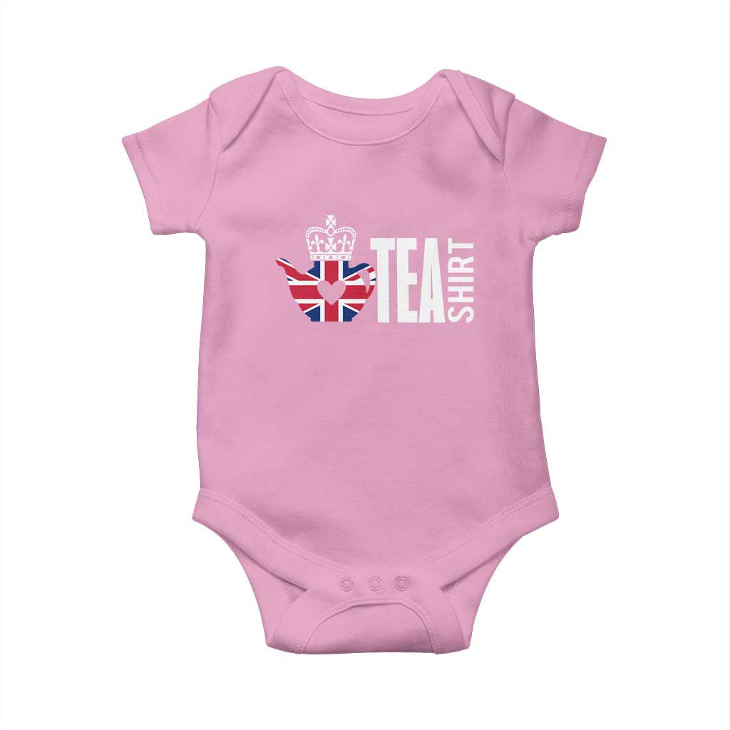 Funny English Tea UK Flag Baby Onesie TS09 Light Pink Print Your Wear