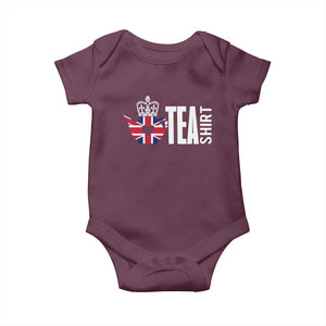 Funny English Tea UK Flag Baby Onesie TS09 Maroon Print Your Wear