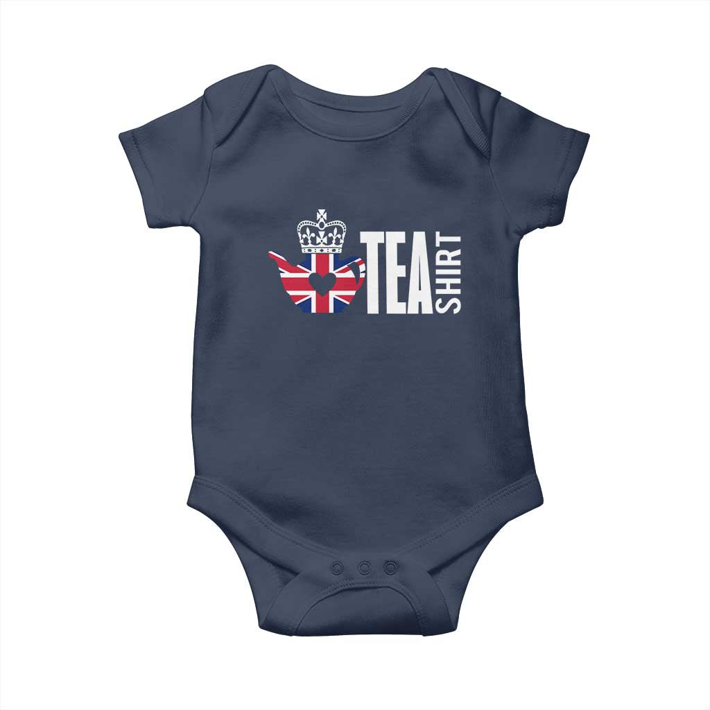 Funny English Tea UK Flag Baby Onesie TS09 Navy Print Your Wear