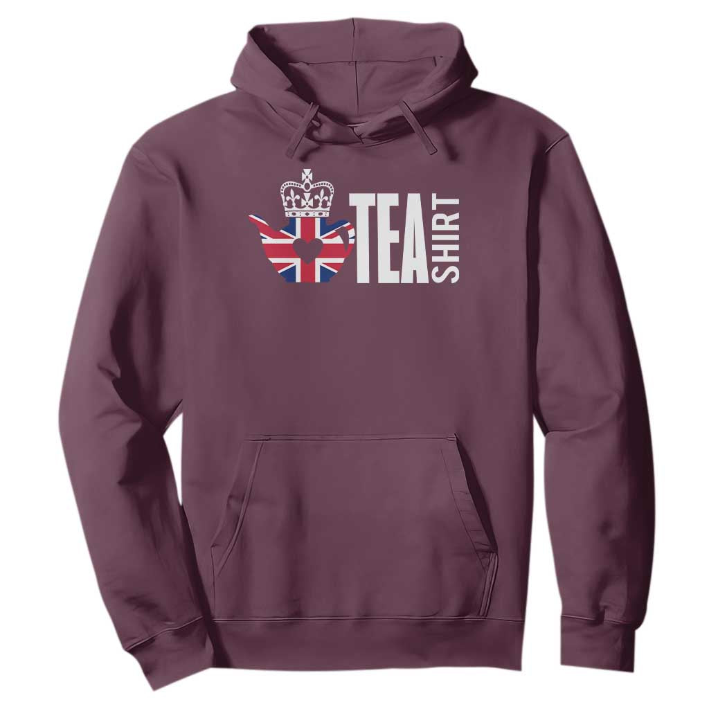 Funny English Tea UK Flag Hoodie TS09 Maroon Print Your Wear