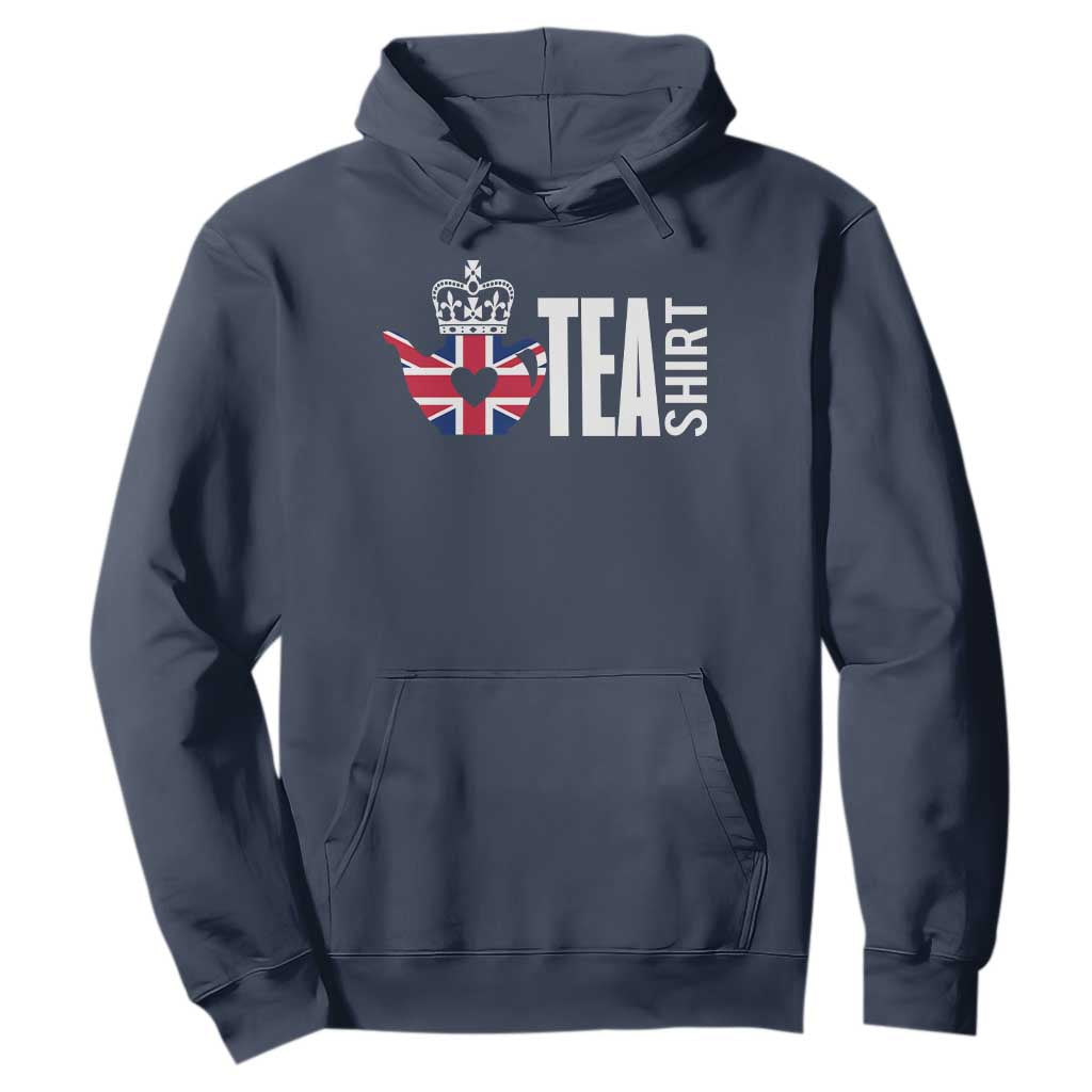 Funny English Tea UK Flag Hoodie TS09 Navy Print Your Wear