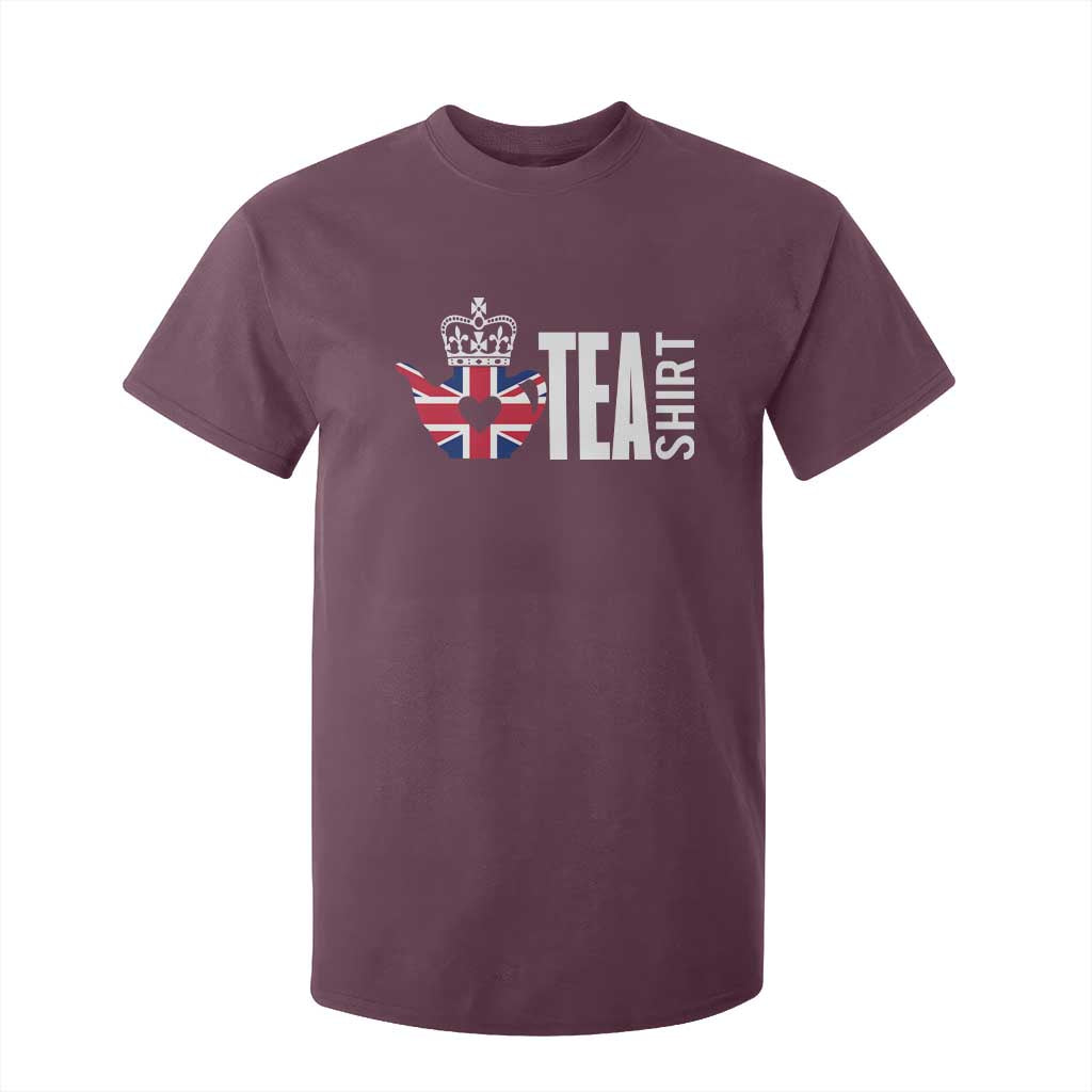 Funny English Tea UK Flag T Shirt For Kid TS09 Maroon Print Your Wear