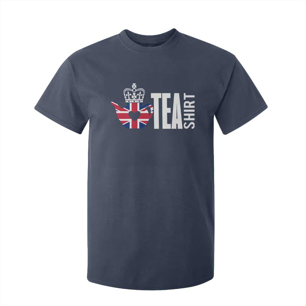 Funny English Tea UK Flag T Shirt For Kid TS09 Navy Print Your Wear
