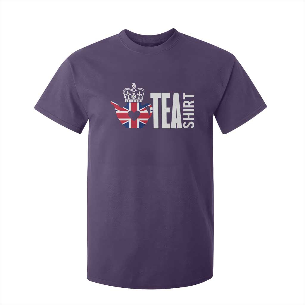 Funny English Tea UK Flag T Shirt For Kid TS09 Purple Print Your Wear