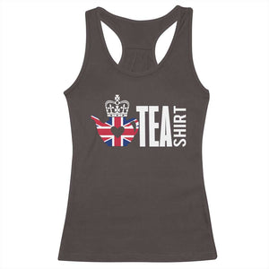 Funny English Tea UK Flag Racerback Tank Top TS09 Dark Chocolate Print Your Wear