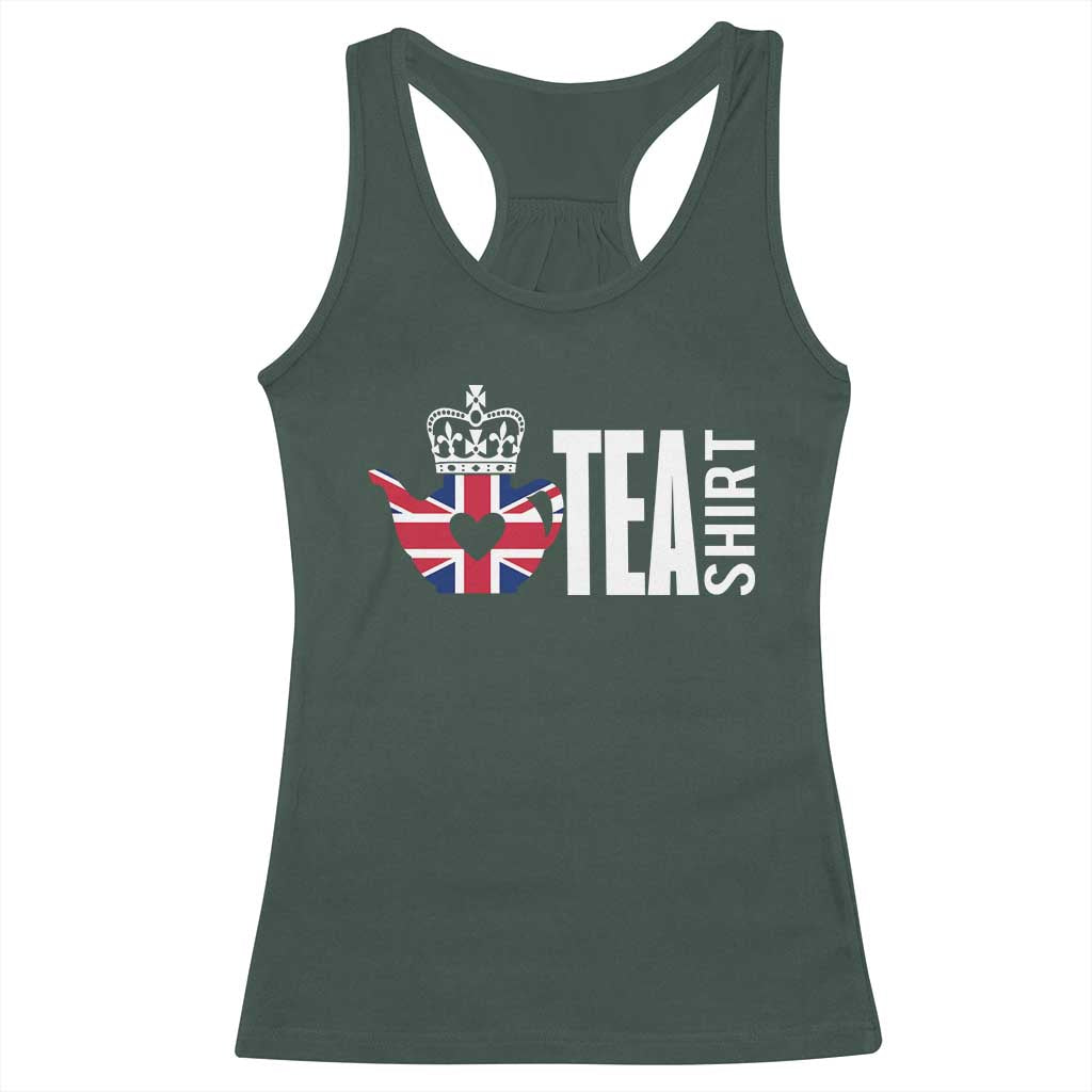 Funny English Tea UK Flag Racerback Tank Top TS09 Dark Forest Green Print Your Wear