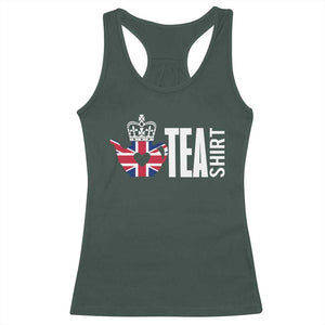 Funny English Tea UK Flag Racerback Tank Top TS09 Dark Forest Green Print Your Wear