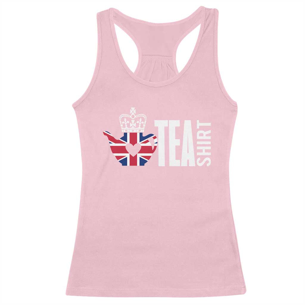 Funny English Tea UK Flag Racerback Tank Top TS09 Light Pink Print Your Wear