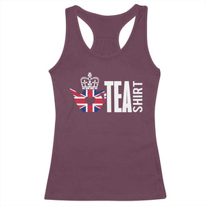 Funny English Tea UK Flag Racerback Tank Top TS09 Maroon Print Your Wear