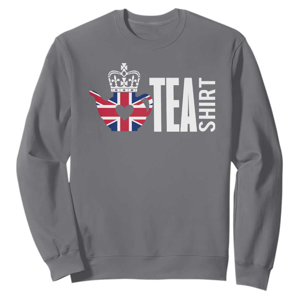 Funny English Tea UK Flag Sweatshirt TS09 Charcoal Print Your Wear