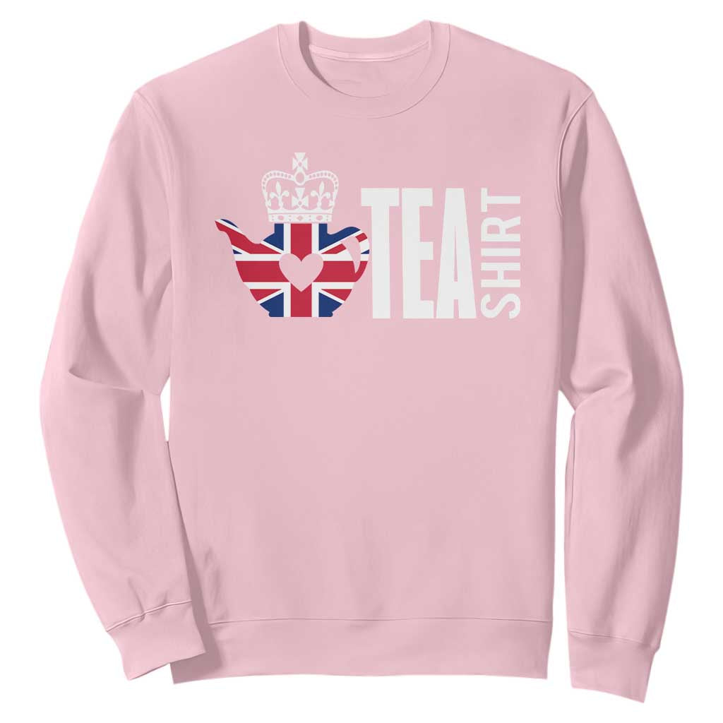 Funny English Tea UK Flag Sweatshirt TS09 Light Pink Print Your Wear