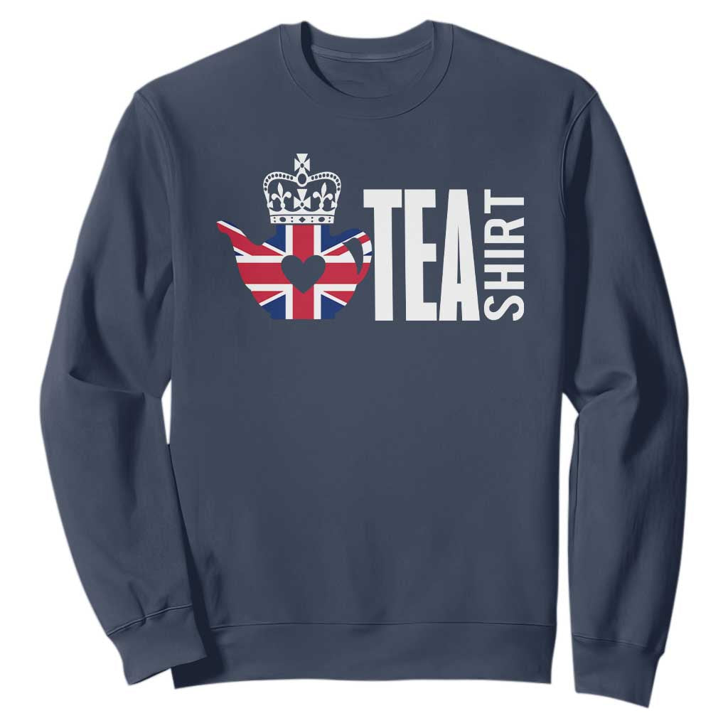Funny English Tea UK Flag Sweatshirt TS09 Navy Print Your Wear