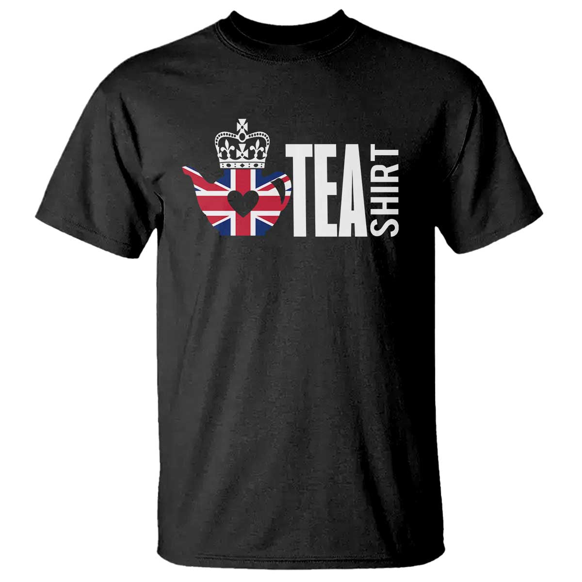 Funny English Tea UK Flag T Shirt TS09 Black Print Your Wear