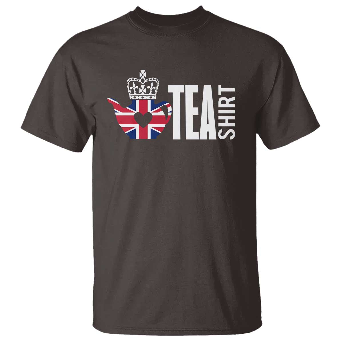 Funny English Tea UK Flag T Shirt TS09 Dark Chocolate Print Your Wear