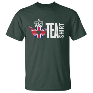 Funny English Tea UK Flag T Shirt TS09 Dark Forest Green Print Your Wear