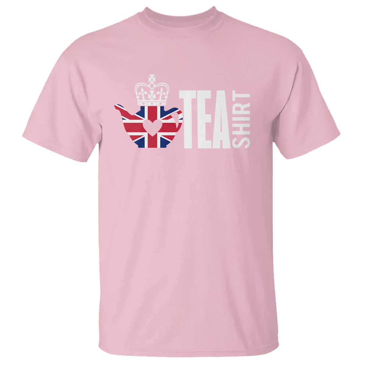 Funny English Tea UK Flag T Shirt TS09 Light Pink Print Your Wear