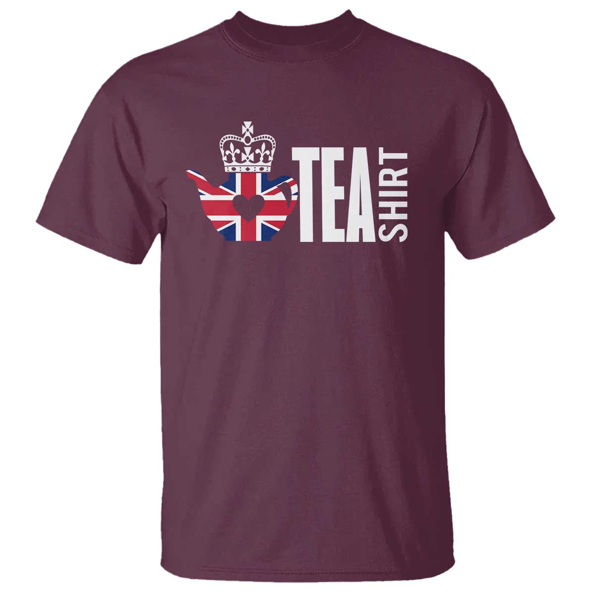 Funny English Tea UK Flag T Shirt TS09 Maroon Print Your Wear