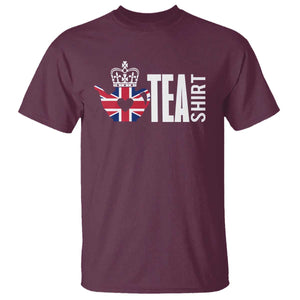 Funny English Tea UK Flag T Shirt TS09 Maroon Print Your Wear