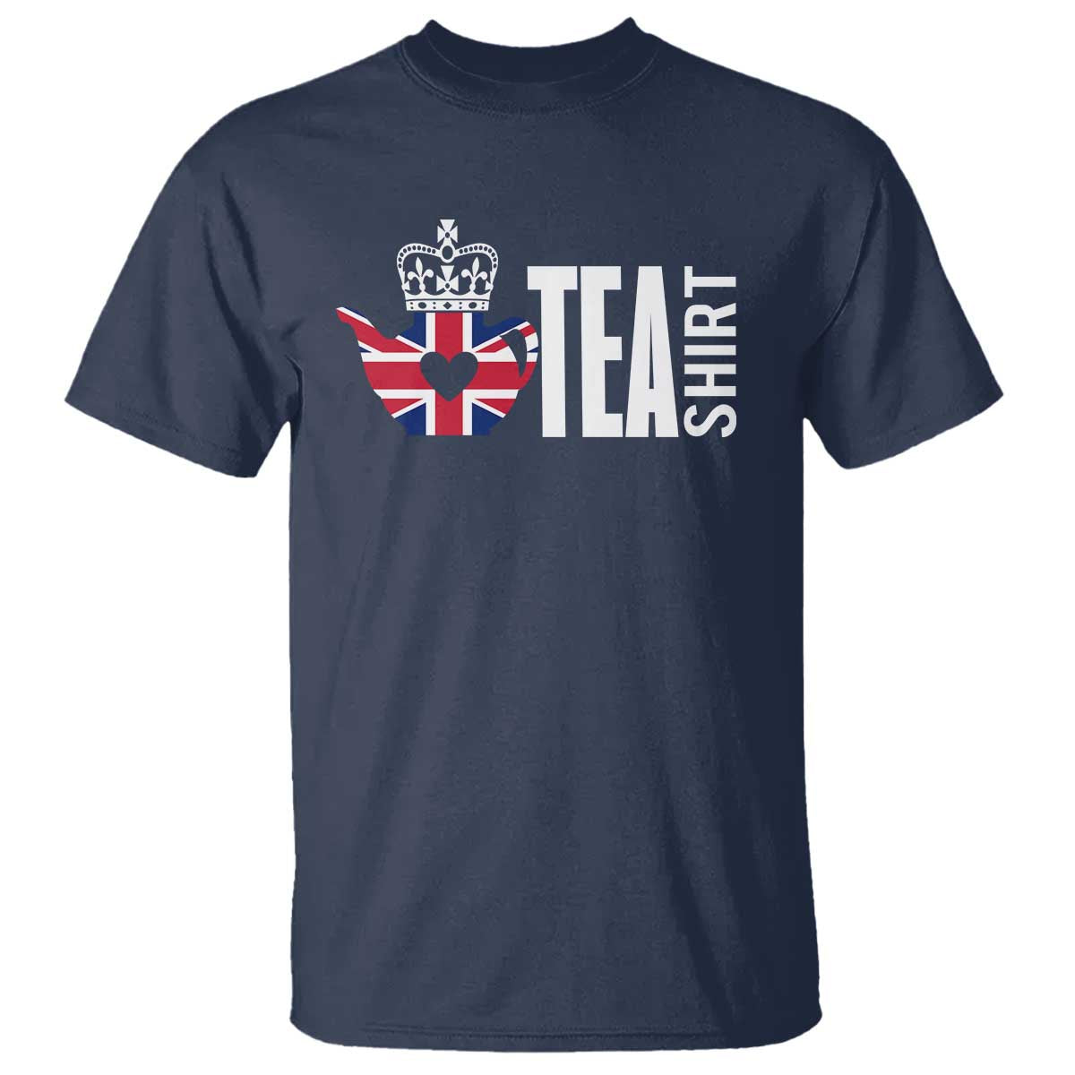 Funny English Tea UK Flag T Shirt TS09 Navy Print Your Wear