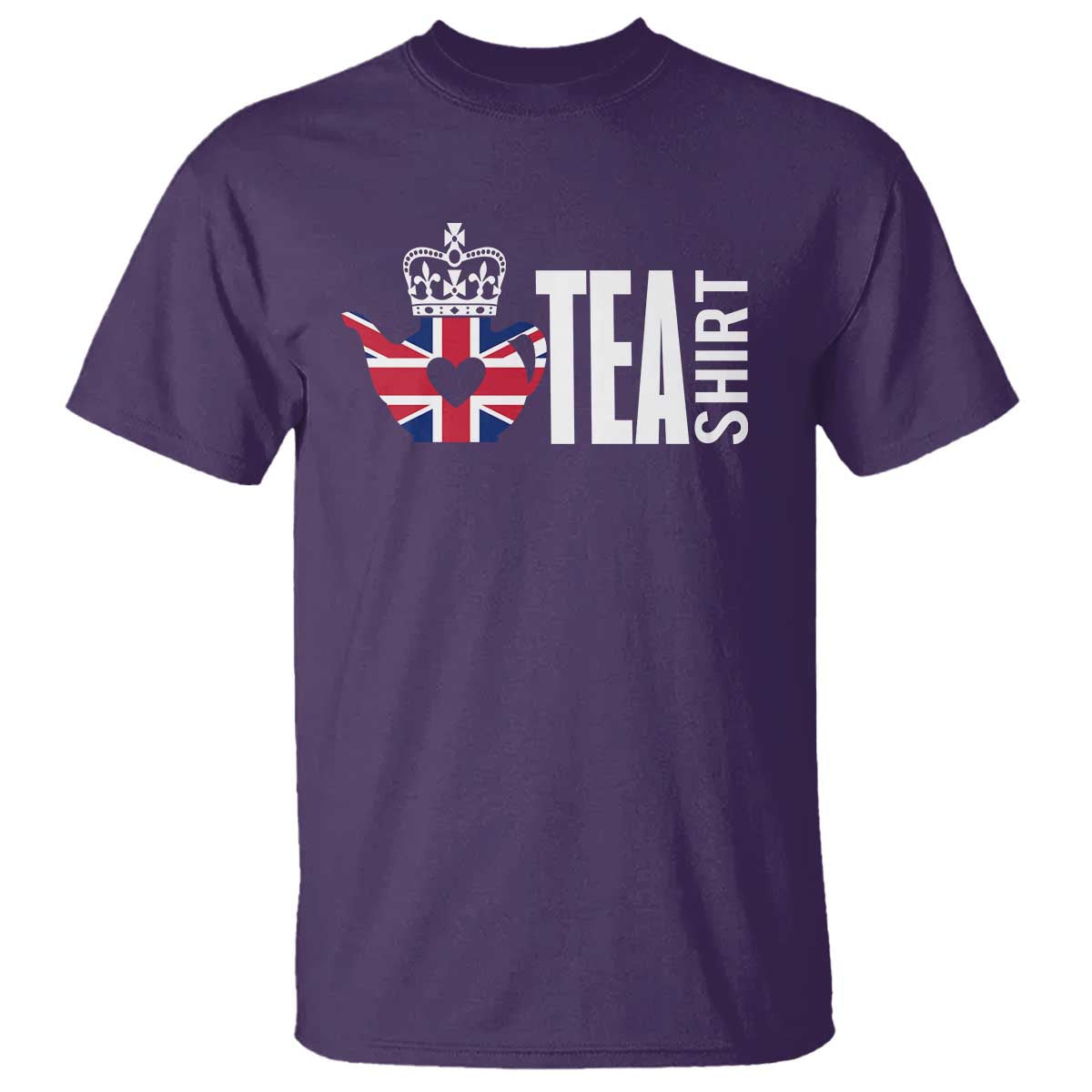 Funny English Tea UK Flag T Shirt TS09 Purple Print Your Wear