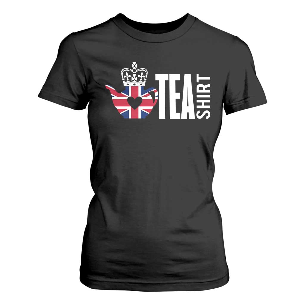 Funny English Tea UK Flag T Shirt For Women TS09 Black Print Your Wear