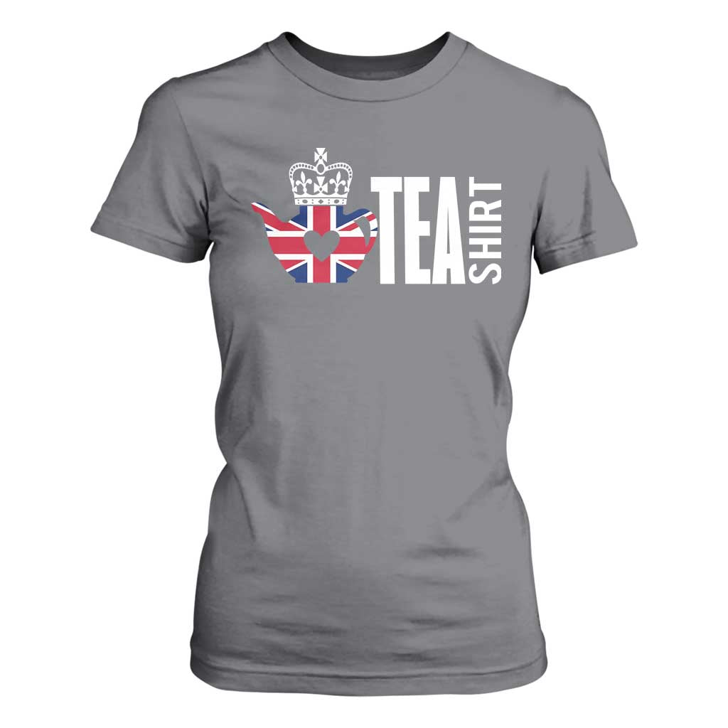 Funny English Tea UK Flag T Shirt For Women TS09 Charcoal Print Your Wear