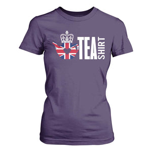 Funny English Tea UK Flag T Shirt For Women TS09 Purple Print Your Wear