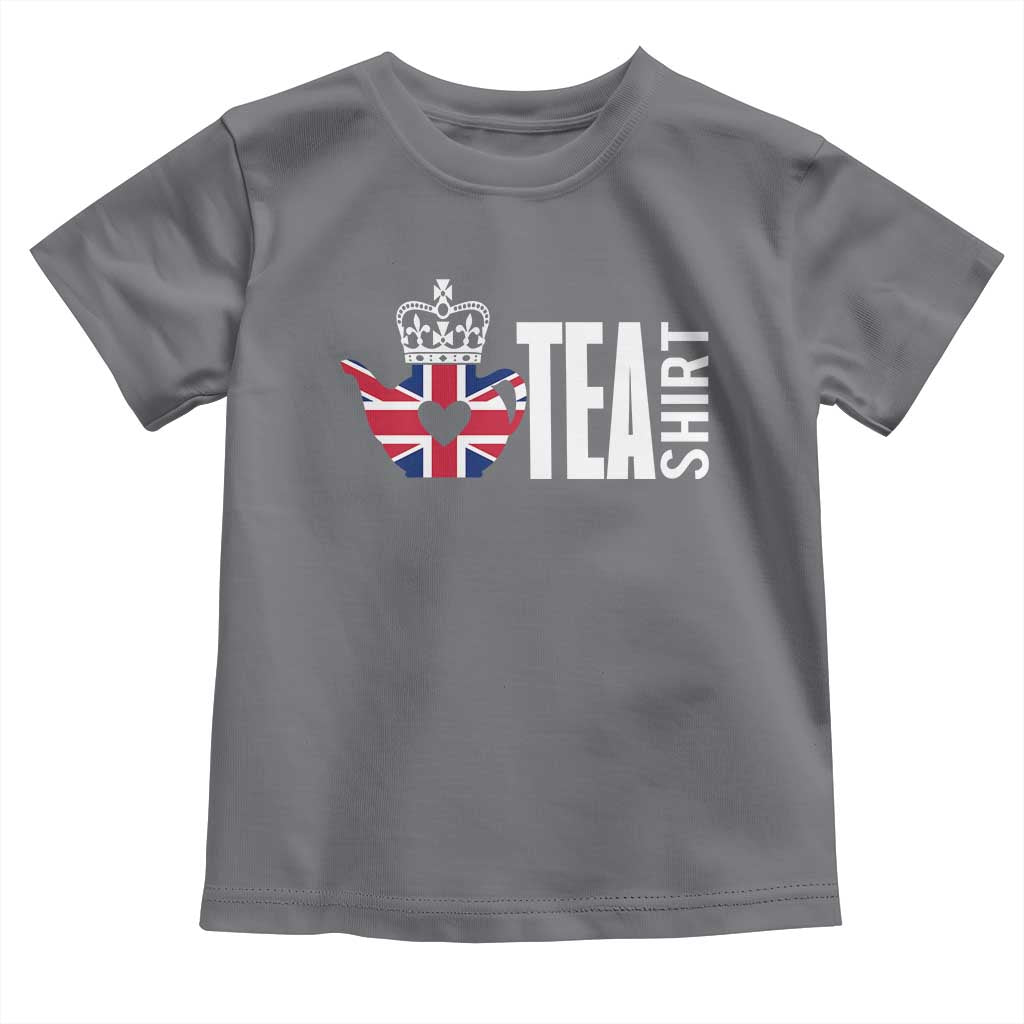 Funny English Tea UK Flag Toddler T Shirt TS09 Charcoal Print Your Wear