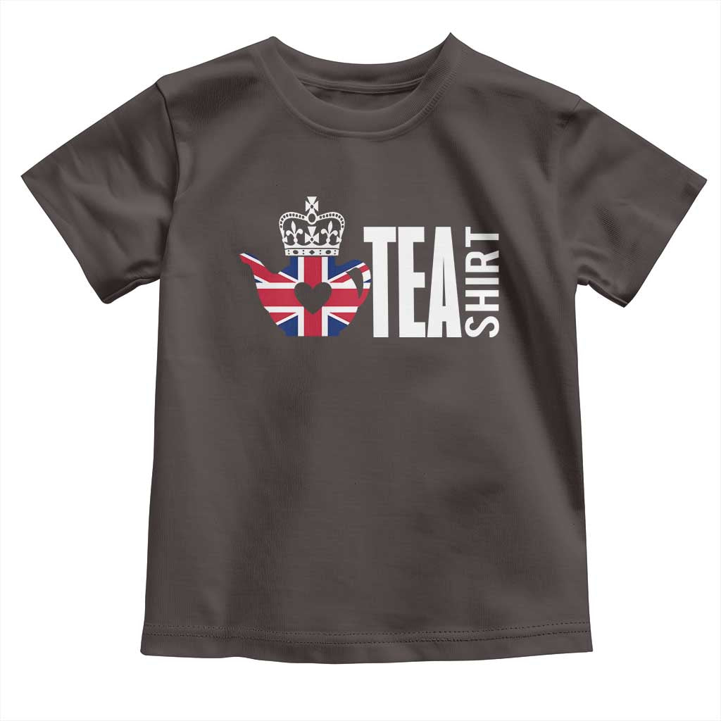 Funny English Tea UK Flag Toddler T Shirt TS09 Dark Chocolate Print Your Wear