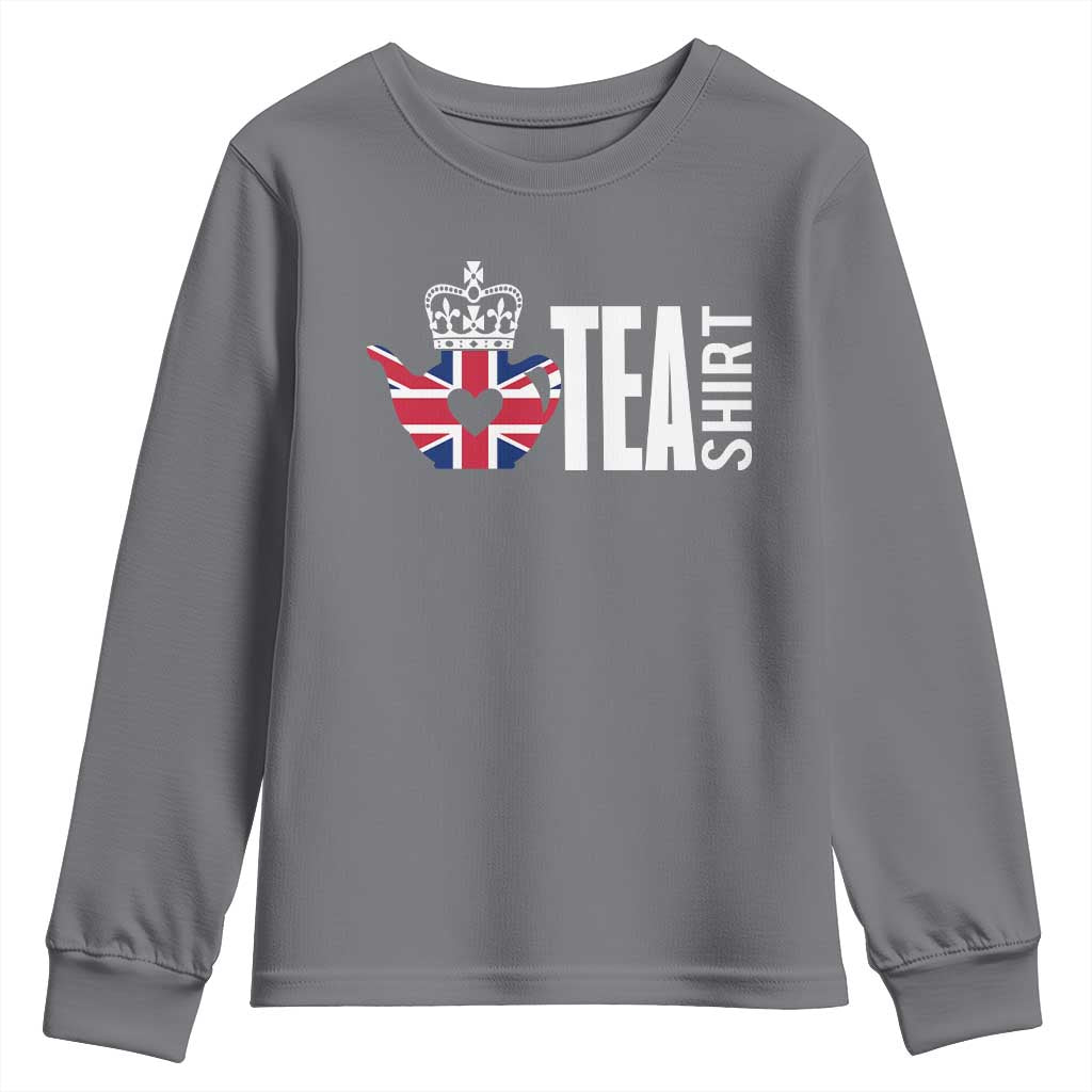 Funny English Tea UK Flag Youth Sweatshirt TS09 Charcoal Print Your Wear