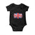 Funny Knackered The UK Flag British Baby Onesie TS09 Black Print Your Wear