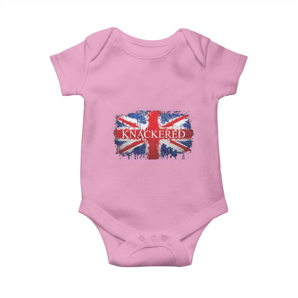 Funny Knackered The UK Flag British Baby Onesie TS09 Light Pink Print Your Wear