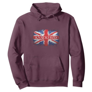 Funny Knackered The UK Flag British Hoodie TS09 Maroon Print Your Wear