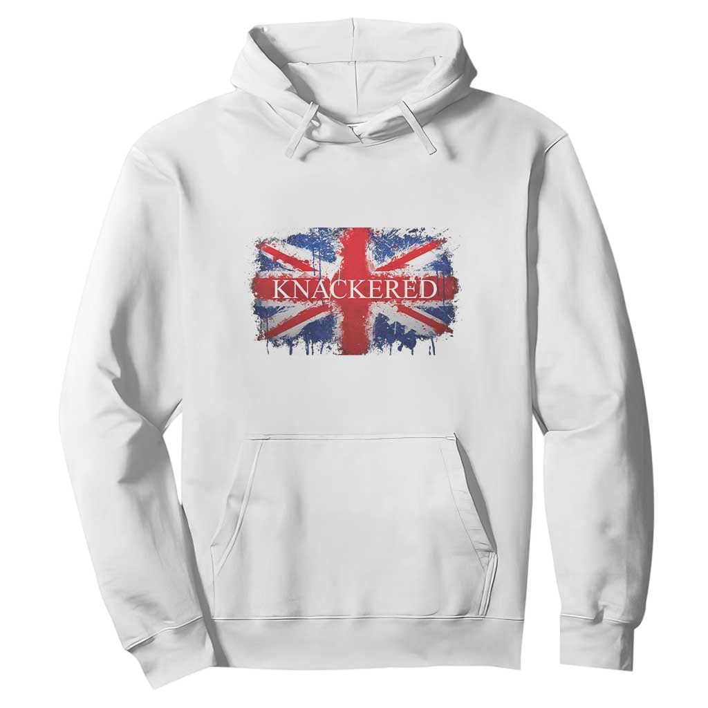 Funny Knackered The UK Flag British Hoodie TS09 White Print Your Wear