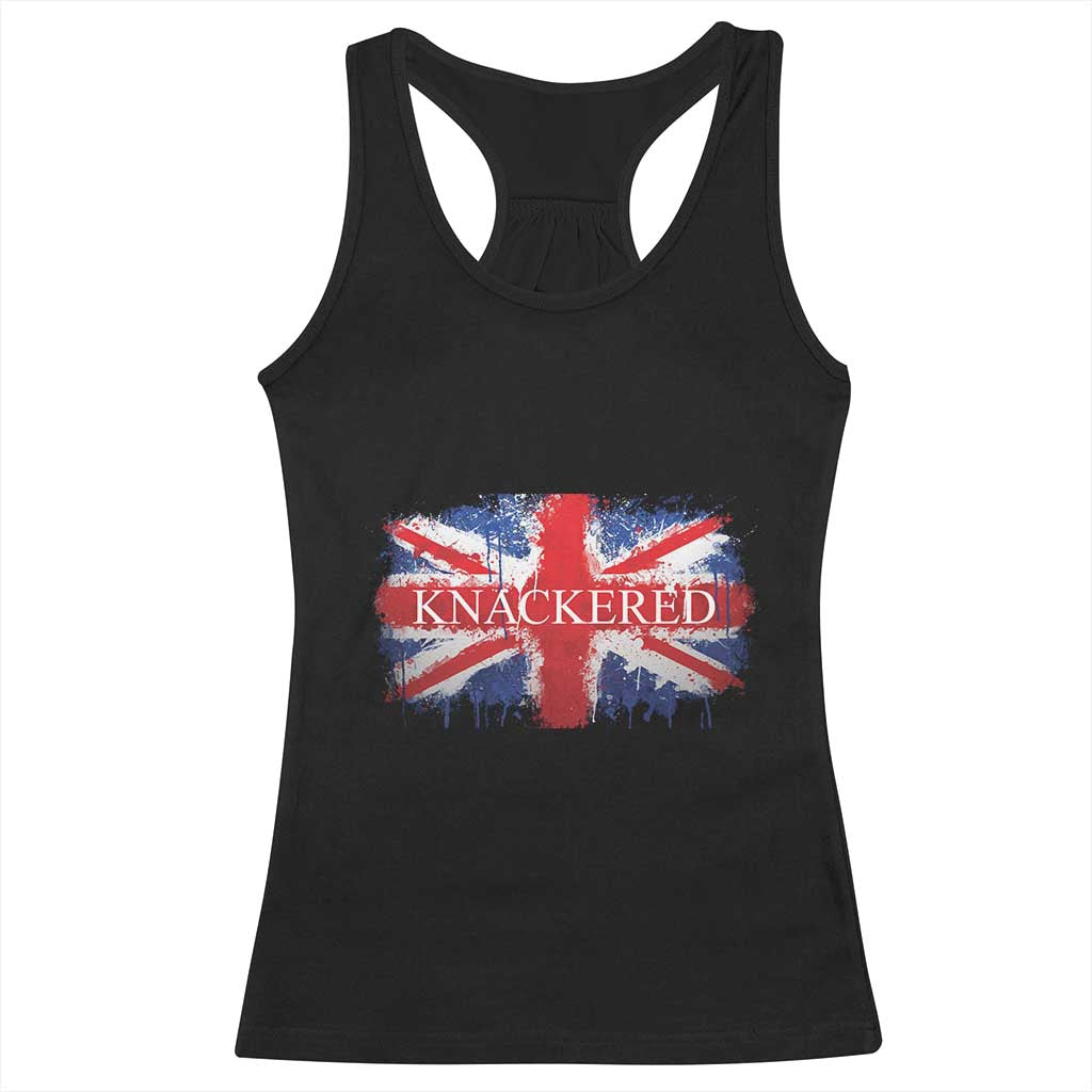 Funny Knackered The UK Flag British Racerback Tank Top TS09 Black Print Your Wear