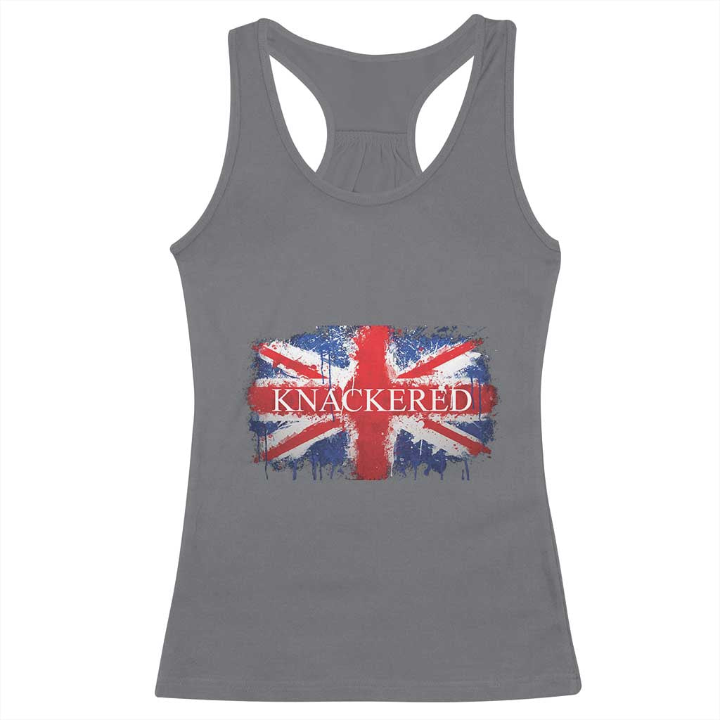 Funny Knackered The UK Flag British Racerback Tank Top TS09 Charcoal Print Your Wear