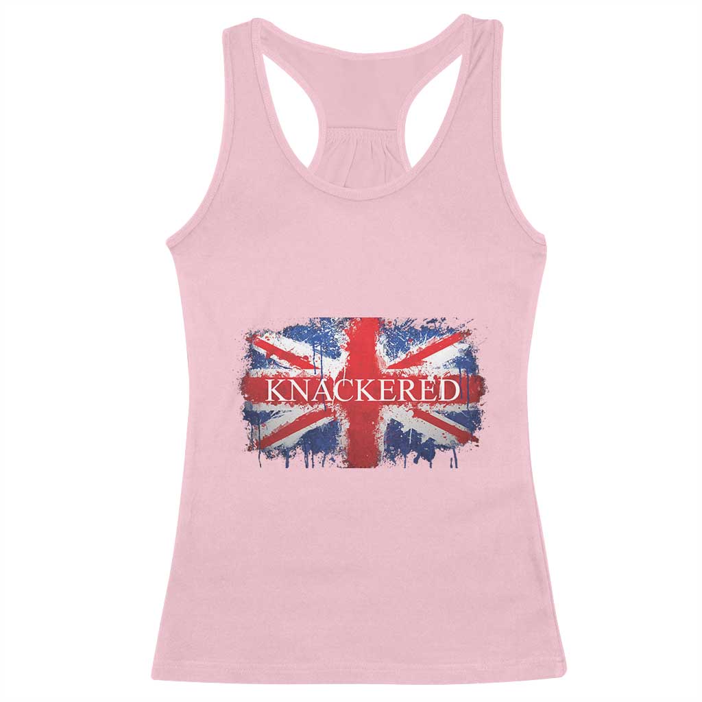 Funny Knackered The UK Flag British Racerback Tank Top TS09 Light Pink Print Your Wear