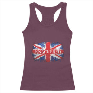Funny Knackered The UK Flag British Racerback Tank Top TS09 Maroon Print Your Wear