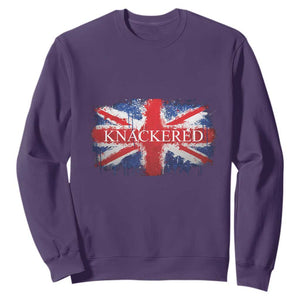 Funny Knackered The UK Flag British Sweatshirt TS09 Purple Print Your Wear