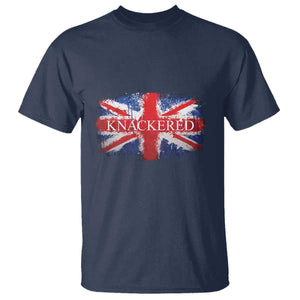 Funny Knackered The UK Flag British T Shirt TS09 Navy Print Your Wear