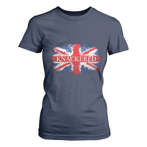Funny Knackered The UK Flag British T Shirt For Women TS09 Navy Print Your Wear