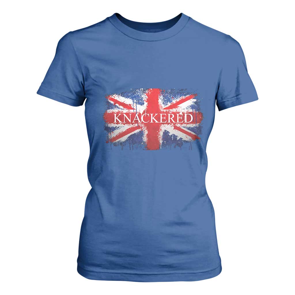 Funny Knackered The UK Flag British T Shirt For Women TS09 Royal Blue Print Your Wear