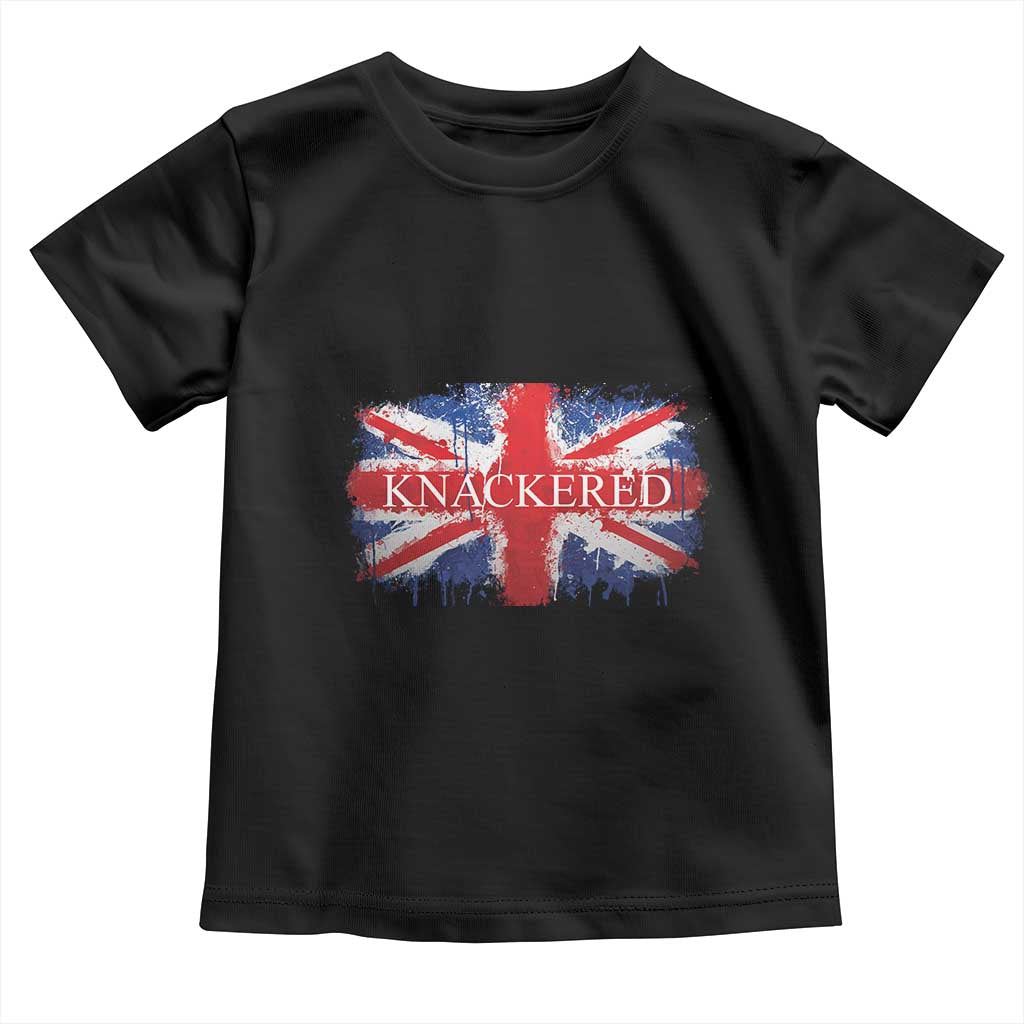 Funny Knackered The UK Flag British Toddler T Shirt TS09 Black Print Your Wear