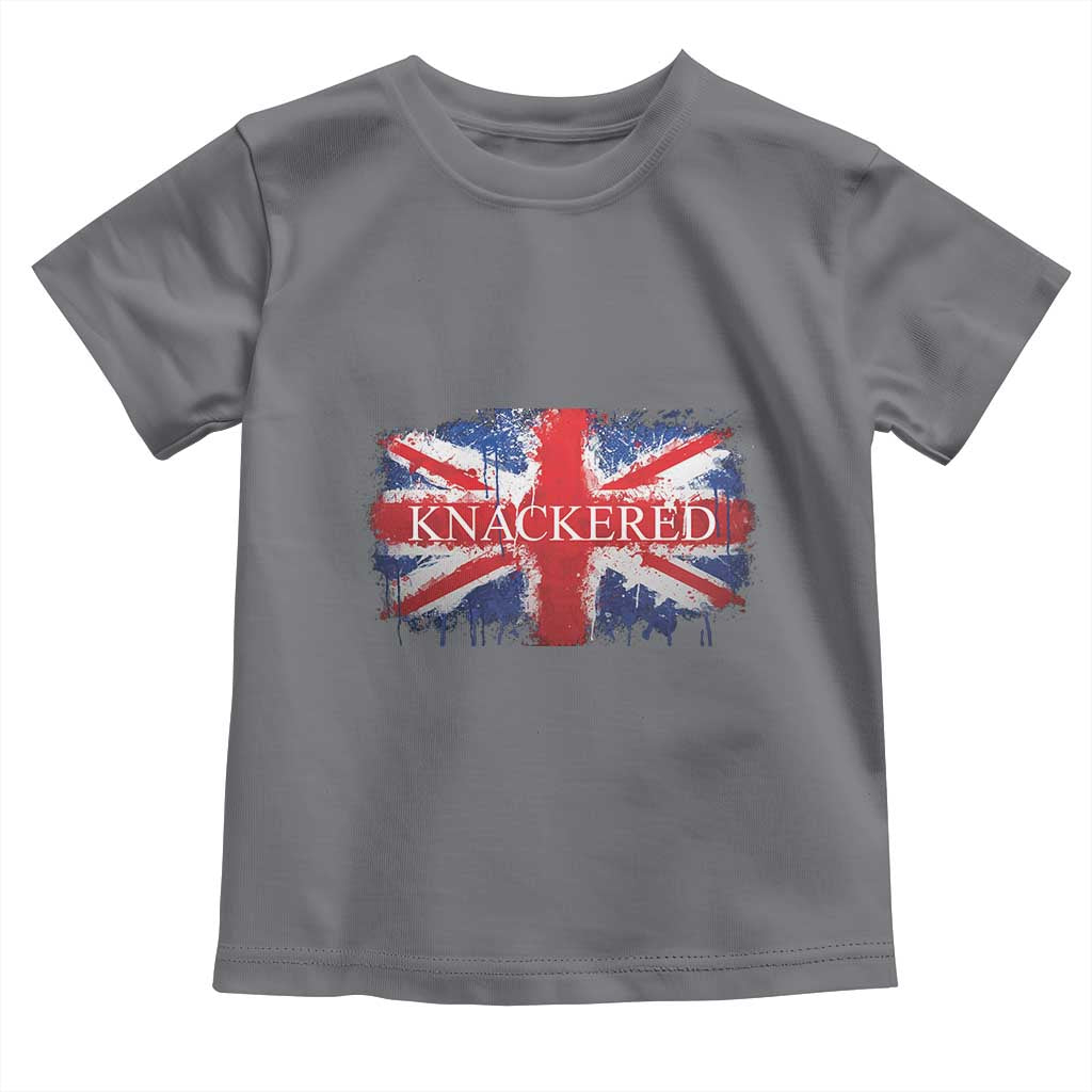 Funny Knackered The UK Flag British Toddler T Shirt TS09 Charcoal Print Your Wear