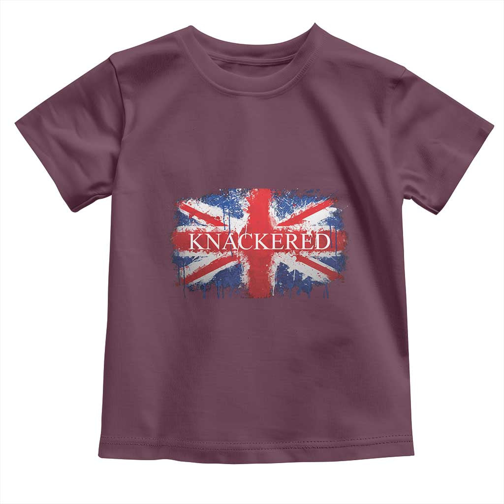 Funny Knackered The UK Flag British Toddler T Shirt TS09 Maroon Print Your Wear