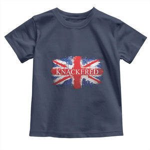 Funny Knackered The UK Flag British Toddler T Shirt TS09 Navy Print Your Wear